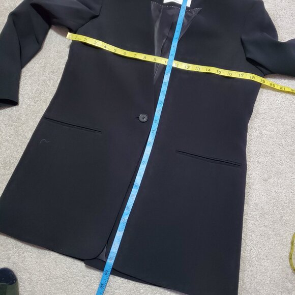 BABATON Rockwell Blazer Single Button Collarless Fitted Evening Black Women's 6 - Picture 12 of 13